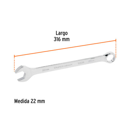 Llave mixta extralarga 22 mm x 316 mm TRUPER - Imagen 2