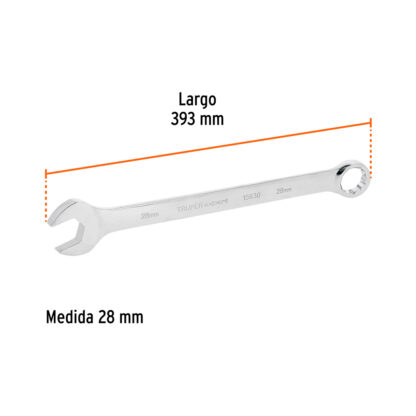Llave mixta extralarga 28 mm x 393 mm TRUPER - Imagen 2