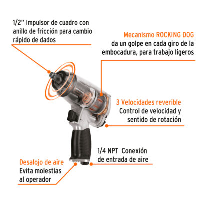 Llave (pistola) de impacto neumática 1/2" TRUPER - Imagen 2