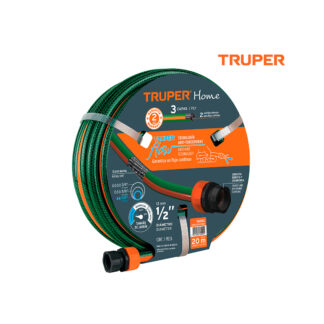 Manguera 1/2" reforzada 20 m conexiones plásticas TRUPER