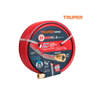 Manguera 5/8" super reforzada 30 m conexiones metálicas TRUPER