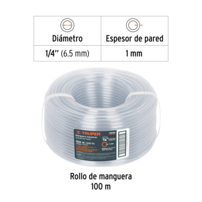 Manguera industrial 1/4" rollo de 100 m TRUPER - Imagen 2