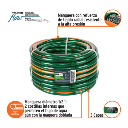 Manguera reforzada 1" rollo de 50 m TRUPER - Imagen 2