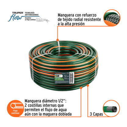 Manguera reforzada 3/4" rollo de 100 m TRUPER - Imagen 2