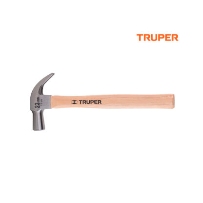 Martillo cabeza cónica 23 mm uña curva, mango madera TRUPER