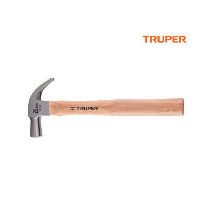 Martillo cabeza cónica 25 mm uña curva, mango madera TRUPER