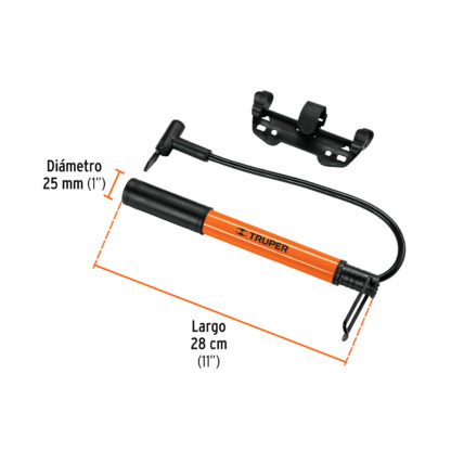 Mini inflador manual para bicicleta 60 psi TRUPER - Imagen 2