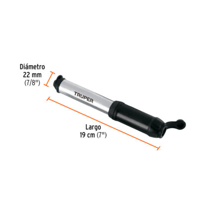 Mini inflador manual para bicicleta 75 psi TRUPER - Imagen 3