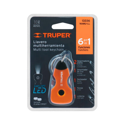 Multiherramienta 6 funciones con LED, tipo llavero TRUPER - Imagen 4