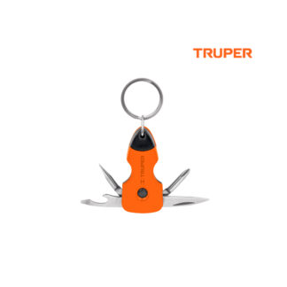 Multiherramienta 6 funciones con LED, tipo llavero TRUPER