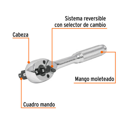 Ratchet triple cuadros 1/4", 3/8" y 1/2" TRUPER - Imagen 2