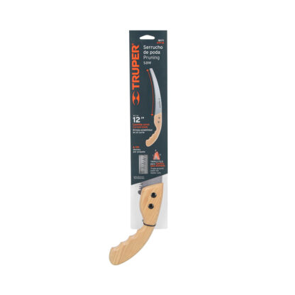Serrucho de poda hoja curva 12" mango de madera TRUPER - Imagen 3