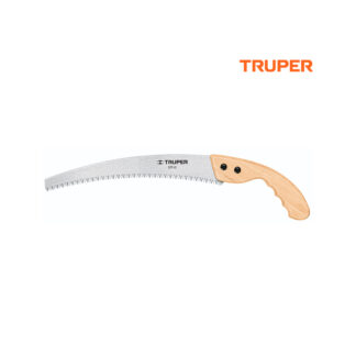 Serrucho de poda hoja curva 12" mango de madera TRUPER