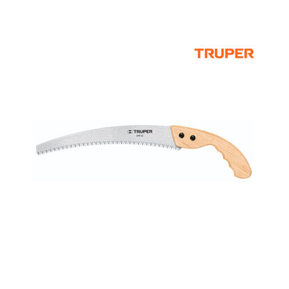 Serrucho de poda hoja curva 12" mango de madera TRUPER