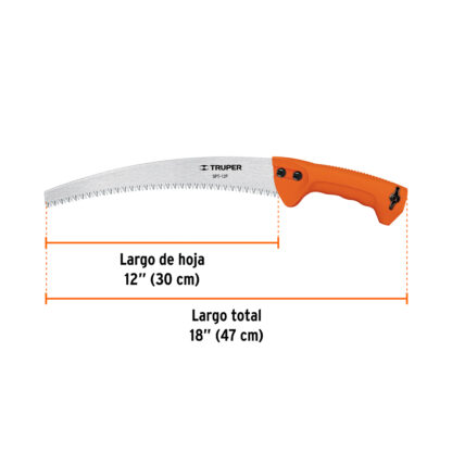 Serrucho de poda hoja curva 12" mango plástico TRUPER - Imagen 2