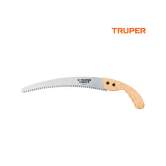 Serrucho de poda hoja curva 13" mango de madera TRUPER