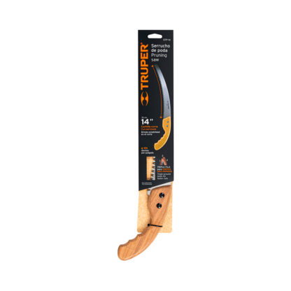Serrucho de poda hoja curva 14" mango de madera TRUPER - Imagen 3