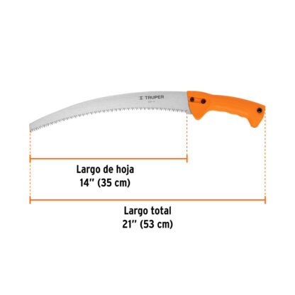 Serrucho de poda hoja curva 14" mango plástico TRUPER - Imagen 2