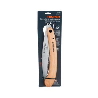 Serrucho de poda hoja curva plegable 10" mango de madera TRUPER - Imagen 3