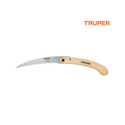 Serrucho de poda hoja curva plegable 10" mango de madera TRUPER