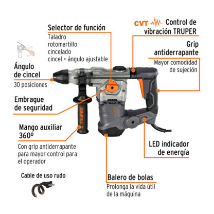 Taladro percutor SDS Plus, 6 Joules TRUPER - Imagen 2