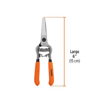Tijera forjada para poda 6" recta, corte de frutas TRUPER - Imagen 2