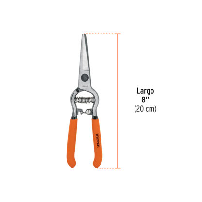 Tijera forjada para poda 8" curva, corte de uva TRUPER - Imagen 2