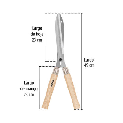 Tijera para poda 49 cm mangos de madera PRETUL - Imagen 2
