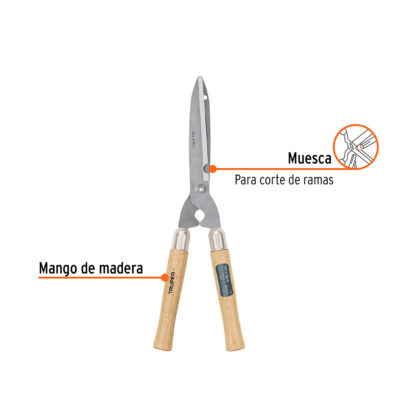 Tijera para poda 53 cm ligera, mangos de madera TRUPER - Imagen 3