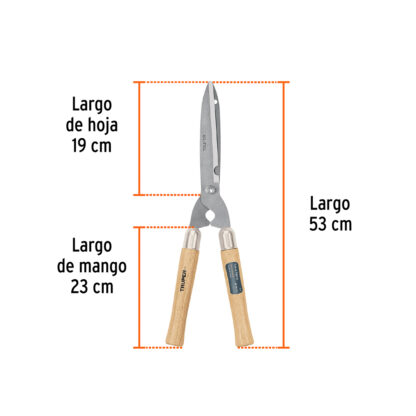 Tijera para poda 53 cm ligera, mangos de madera TRUPER - Imagen 2
