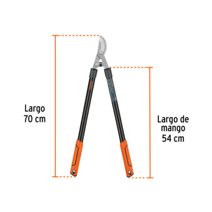 Tijera para ramas 70 cm tipo americano, mangos tubulares TRUPER - Imagen 2