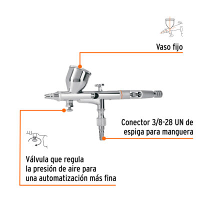 Aerógrafo de gravedad con vaso fijo TRUPER - Imagen 2