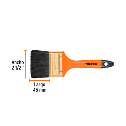 Brocha profesional de 2 1/2" con mango de plástico TRUPER - Imagen 2