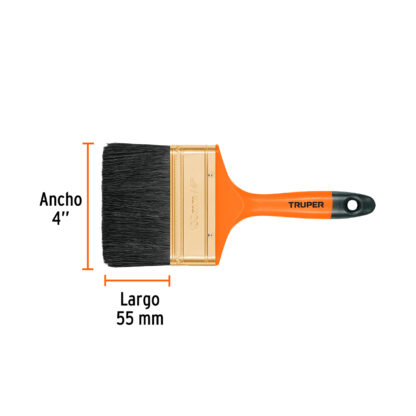 Brocha profesional de 4" con mango de plástico TRUPER - Imagen 2