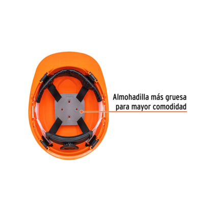 Casco de seguridad ajuste de ratchet naranja TRUPER - Imagen 2