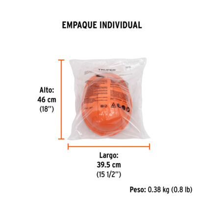 Casco de seguridad ajuste de ratchet naranja TRUPER - Imagen 3