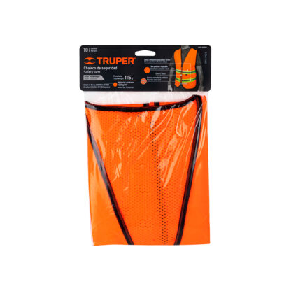 Chaleco de seguridad naranja alta visibilidad con cierre TRUPER - Imagen 2