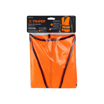 Chaleco de seguridad naranja con cintas de alta visibilidad TRUPER - Imagen 2