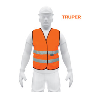 Chaleco de seguridad naranja con cintas de alta visibilidad TRUPER