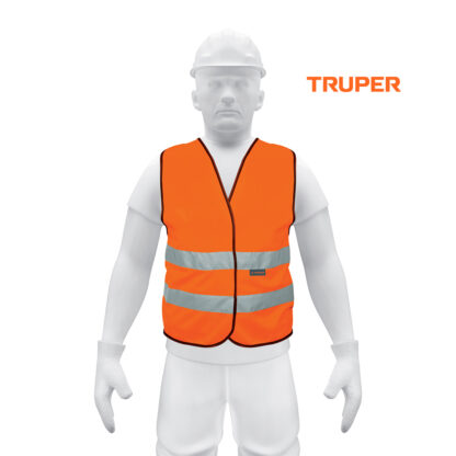 Chaleco de seguridad naranja con cintas de alta visibilidad TRUPER