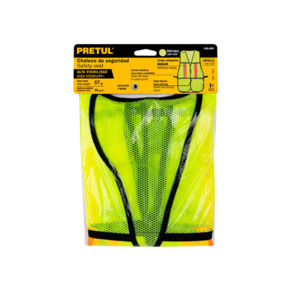 Chaleco de seguridad verde con cintas reflejantes PRETUL - Imagen 2