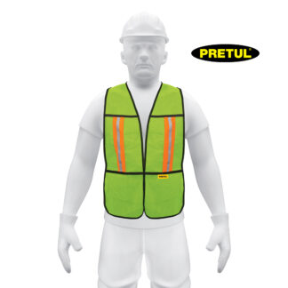 Chaleco de seguridad verde con cintas reflejantes PRETUL