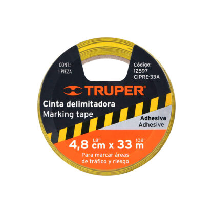 Cinta de señalización amarillo/negro rollo de 33 m TRUPER - Imagen 2