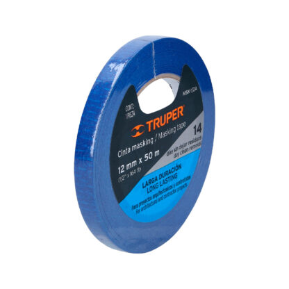 Cinta masking tape azul de 12 mm x 50 m para pintor TRUPER - Imagen 2