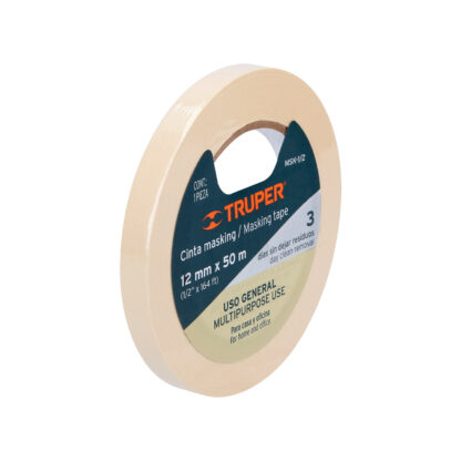 Cinta masking tape de 12 mm x 50 m para pintor TRUPER - Imagen 3