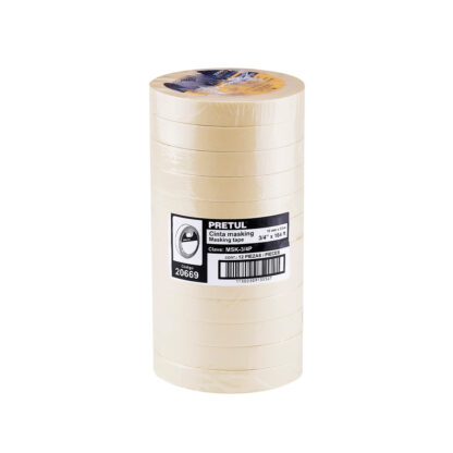 Cinta masking tape de 18 mm x 50 m para pintor PRETUL - Imagen 3