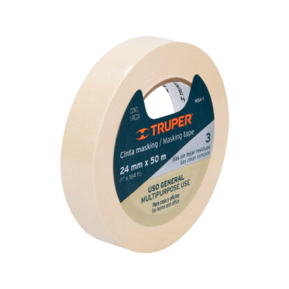 Cinta masking tape de 24 mm x 50 m para pintor TRUPER - Imagen 3