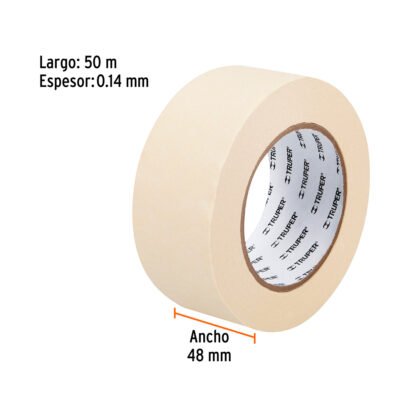 Cinta masking tape de 48 mm x 50 m para pintor TRUPER - Imagen 2