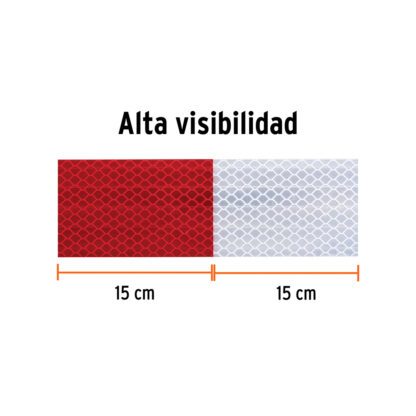 Cinta reflejante de PVC alta visibilidad 9m TRUPER - Imagen 2
