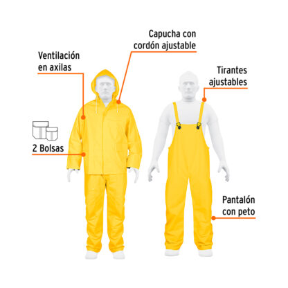 Conjunto impermeable doble capa talla chica TRUPER - Imagen 2